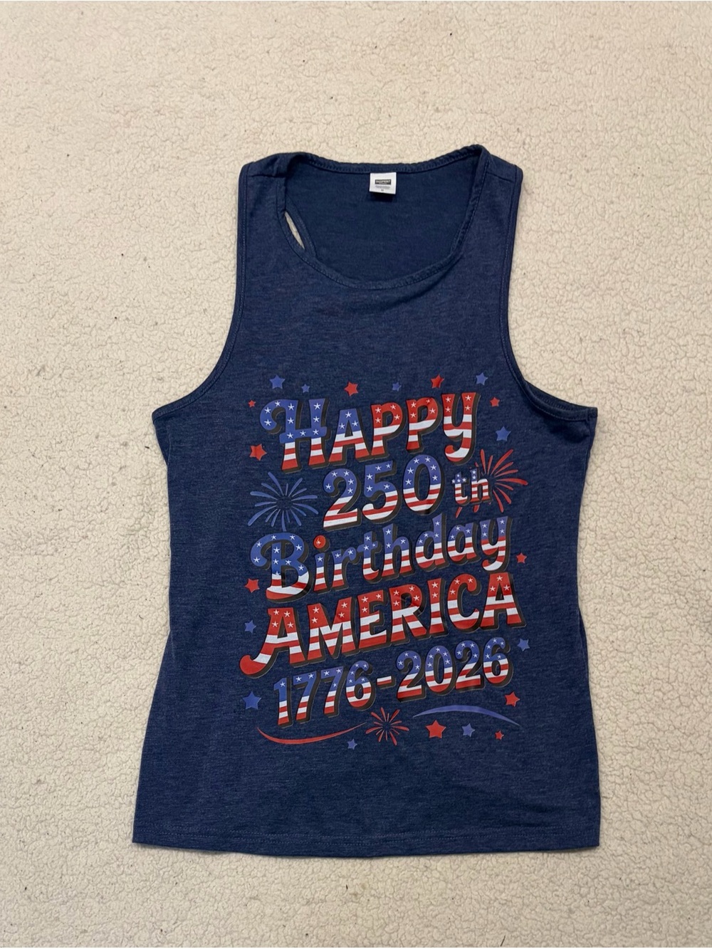 Digiprint Apparel "Happy 250th Birthday America 1776-2026" Tank Top (Size S)
